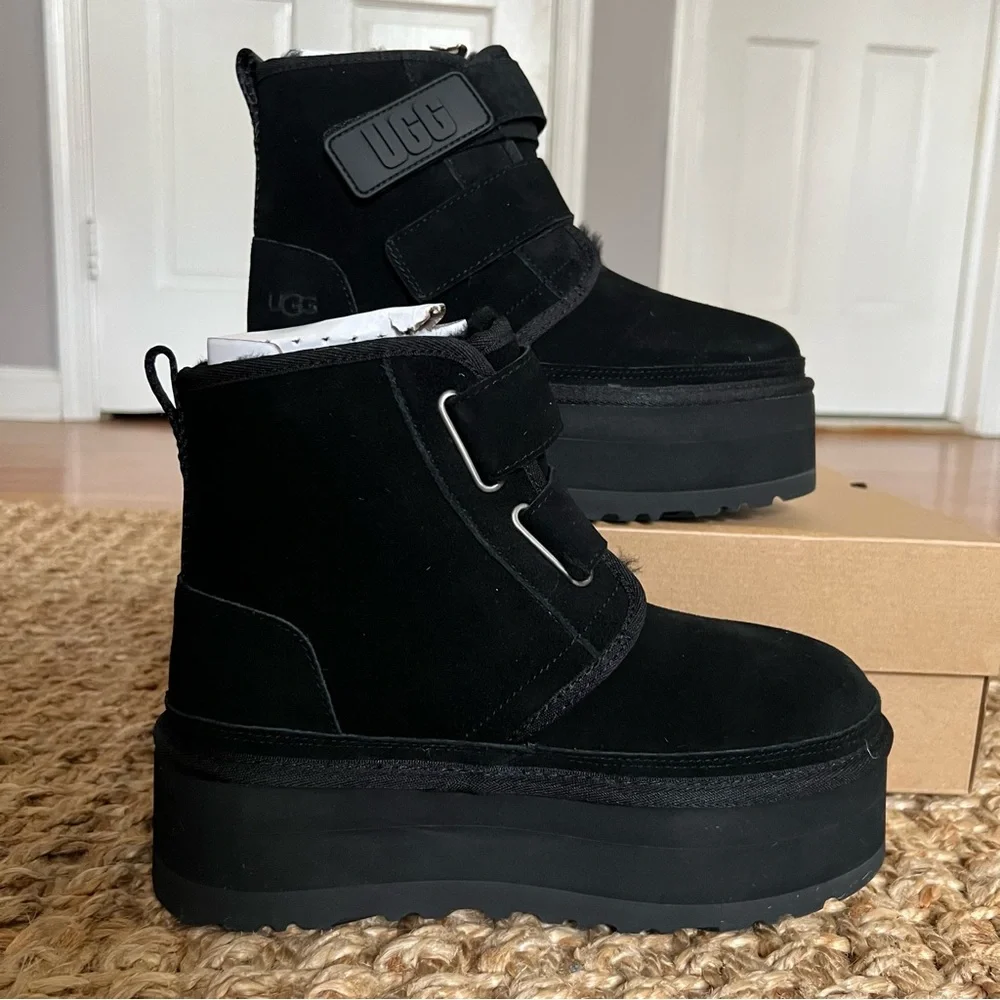NWT UGG Neumel Platform Strap Chukka Boot Black Various Sizes - Picture 9 of 16